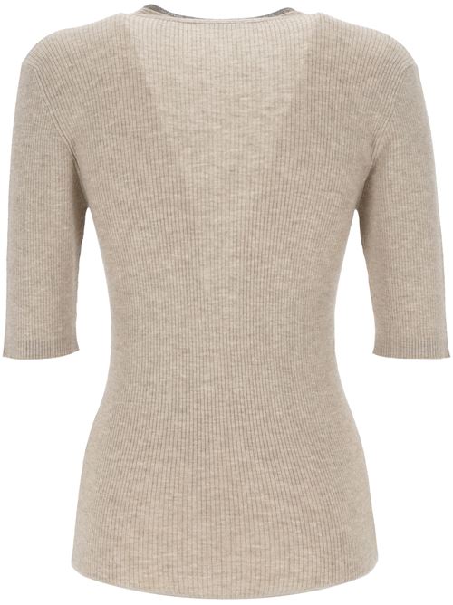 Taupe ribbed knit BRUNELLO CUCINELLI | M9A824802C058